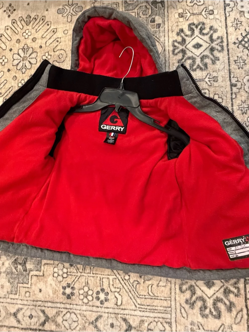 Gerry Weber Red Fleece Jacket with Black Logo Patch